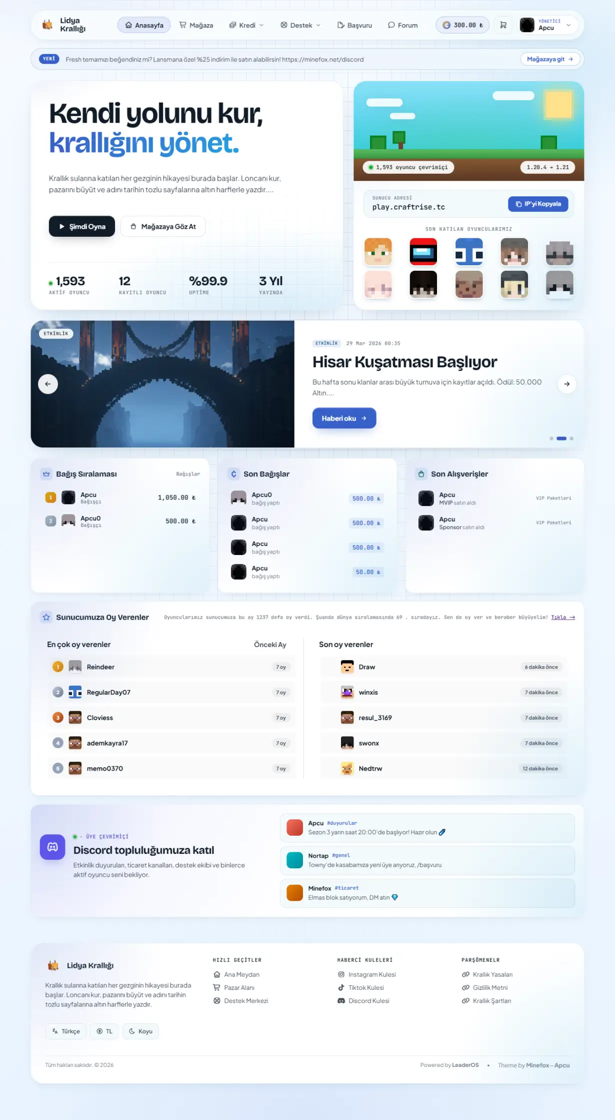 LeaderOS Fresh Teması Demo